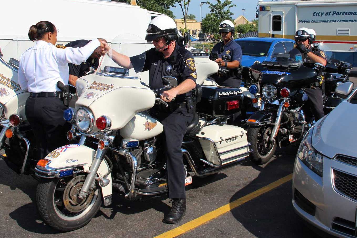 Sheriff's deputies on motorcycles